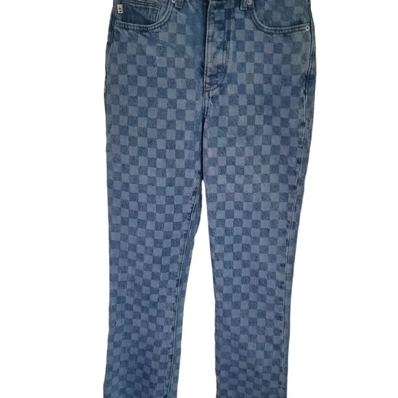 LOVERS AND FRIENDS CHECKERED DISTRESSED JEANS, SIZE 24 - Picture 2 of 7